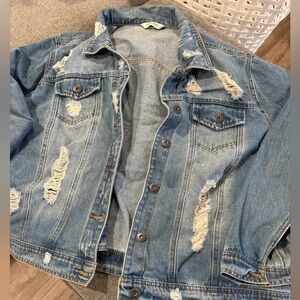 Highway Jeans Distressed Light Blue Denim Jacket